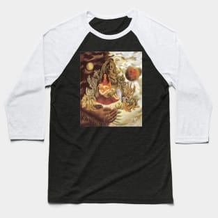 The Love Embrace of the Universe the Earth Mexico Myself Diego and Senor Xolotl by Frida Kahlo Baseball T-Shirt